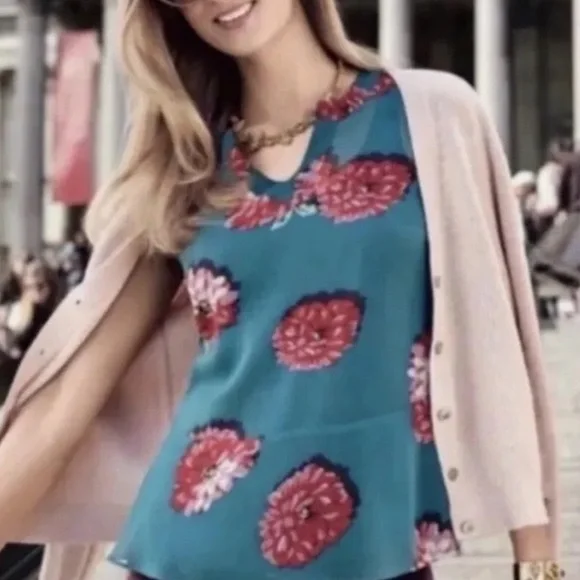 Cabi Style 3445 Blushing Floral Blouse Teal Sz M Peplum Lined
Tank Shirt Top - Picture 5 of 16